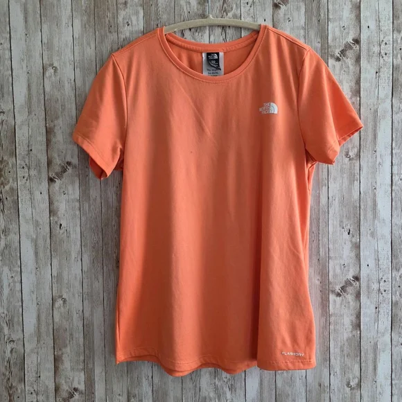 Women's The North Face Orange Short Sleeve Tee M - Picture 2 of 8